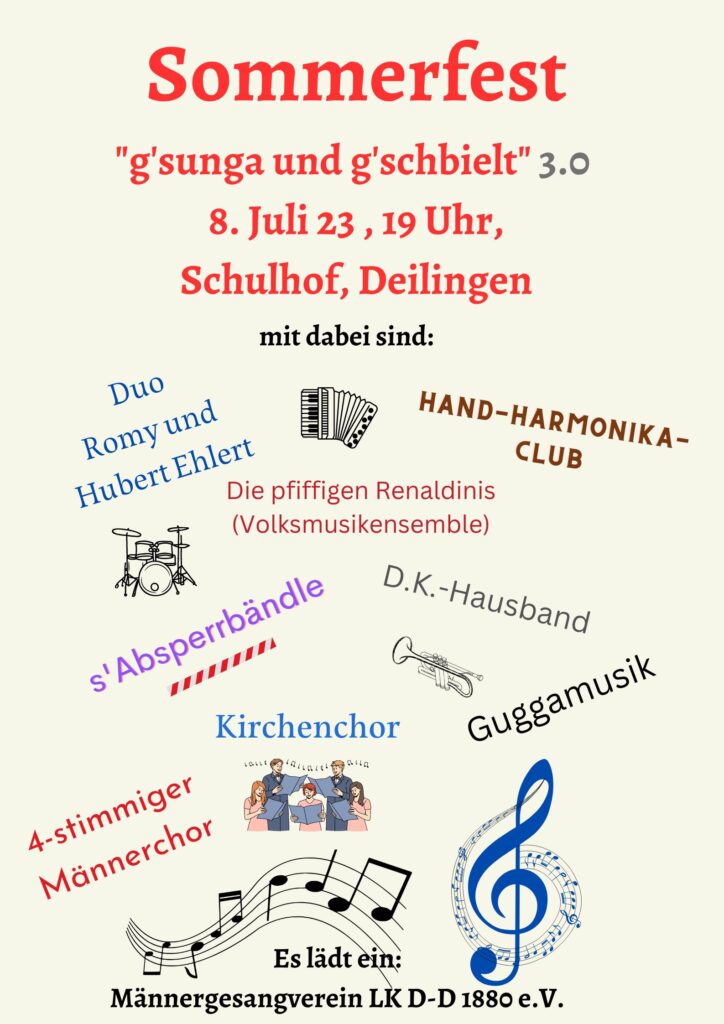 Plakat des Liederabends 2024 in Deilingen
